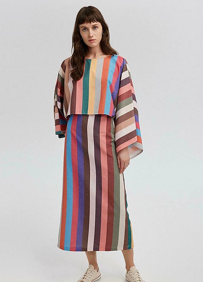 Imagen - Touche Privé falda de rayas acampanada, 109,95 euros.