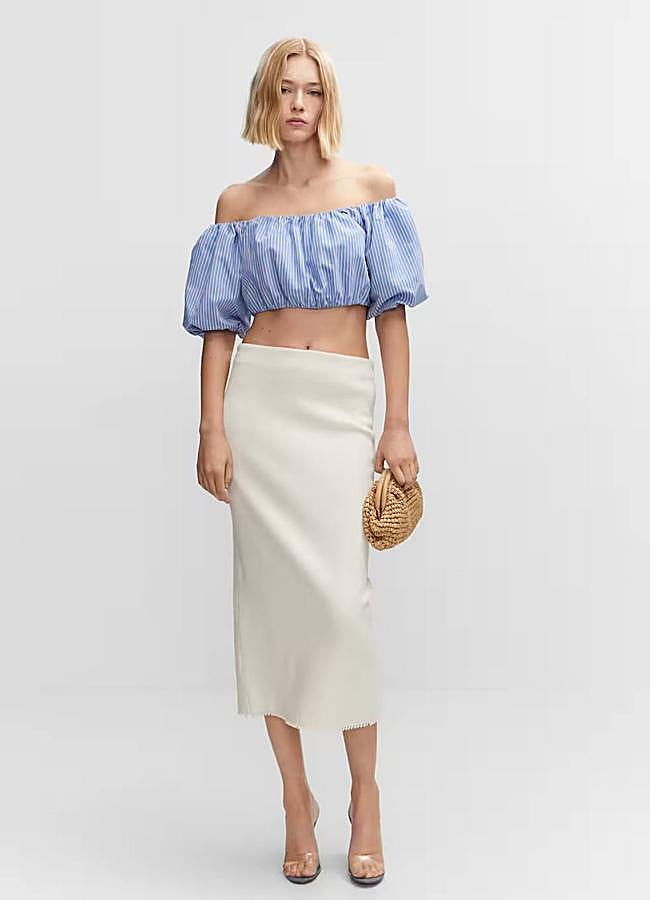 Imagen - Blusa con estampado de rayas tipo globo