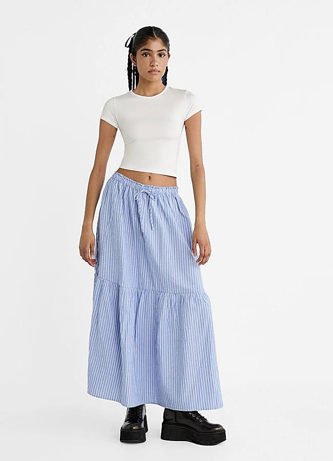 Imagen - Falda larga con vuelo estampada a rayas