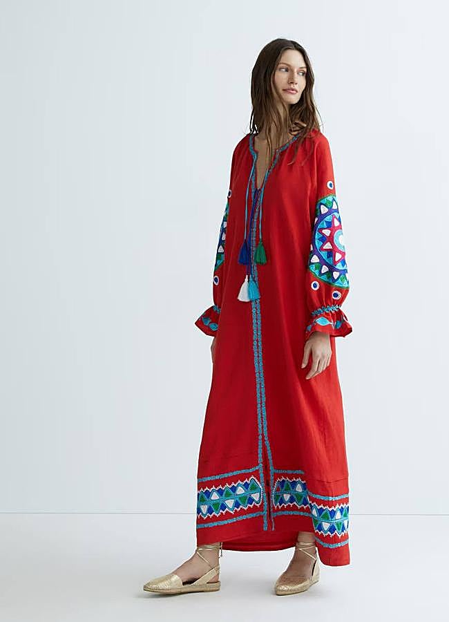 Imagen - Caftán rojo con estampado