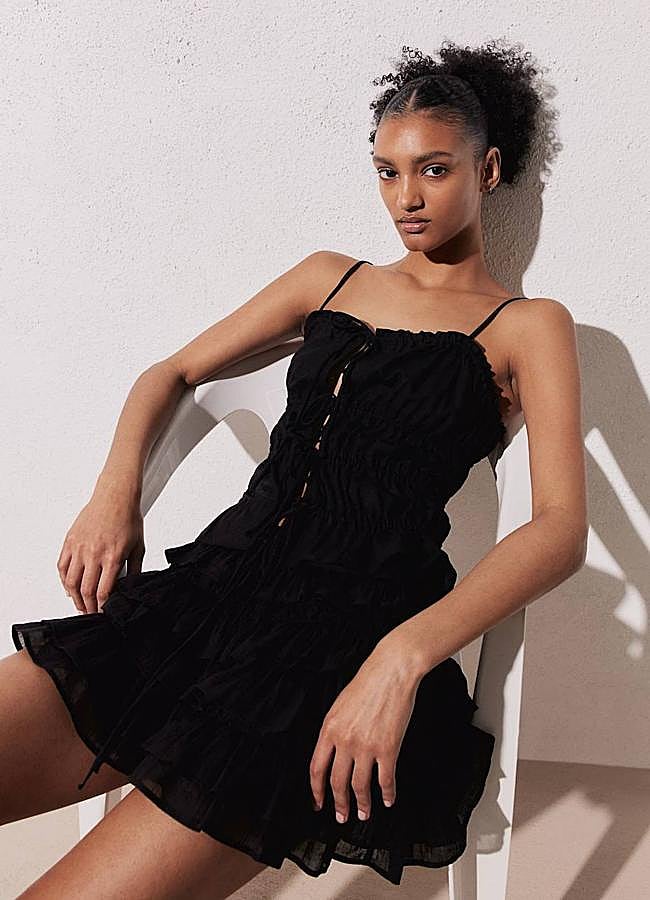 Imagen - Top negro fruncido con elásticos