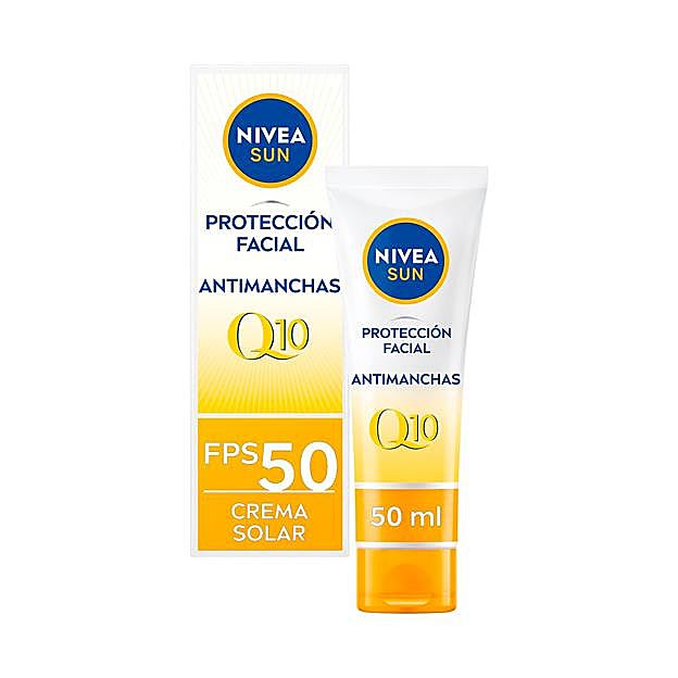 Crema Protección facial Antimanchas Q10 de Nivea Sun.
