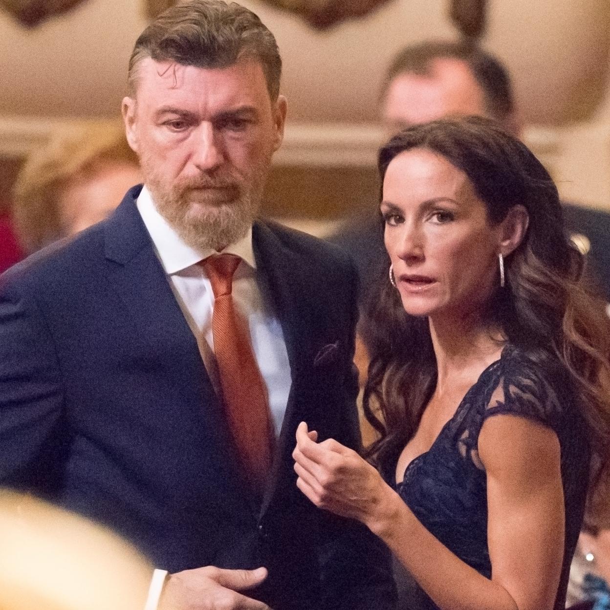 Robert Gavin Bonnar y Telma Ortiz, en los Premios Princesa de Asturias. 
