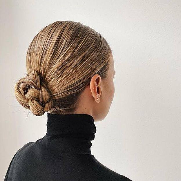 Moño con trenzas tipo bailarina