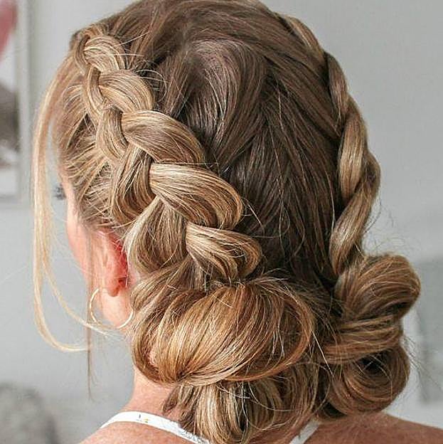 Moñitos con trenzas francesas