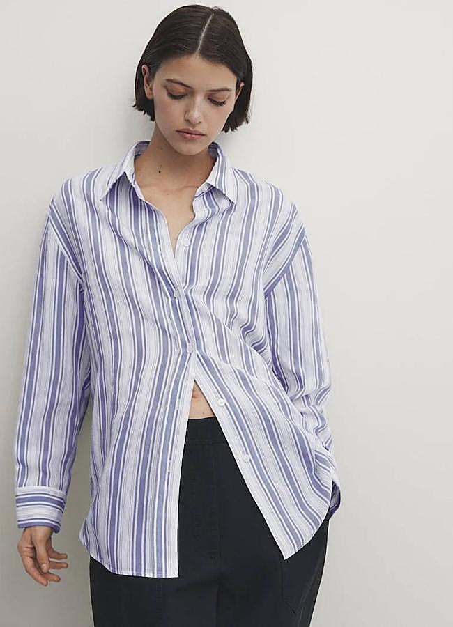 Imagen - Camisa de lino oversize con rayas