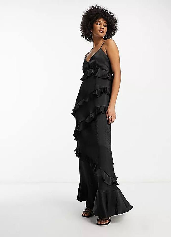 Imagen - Vestido de volantes largo color negro