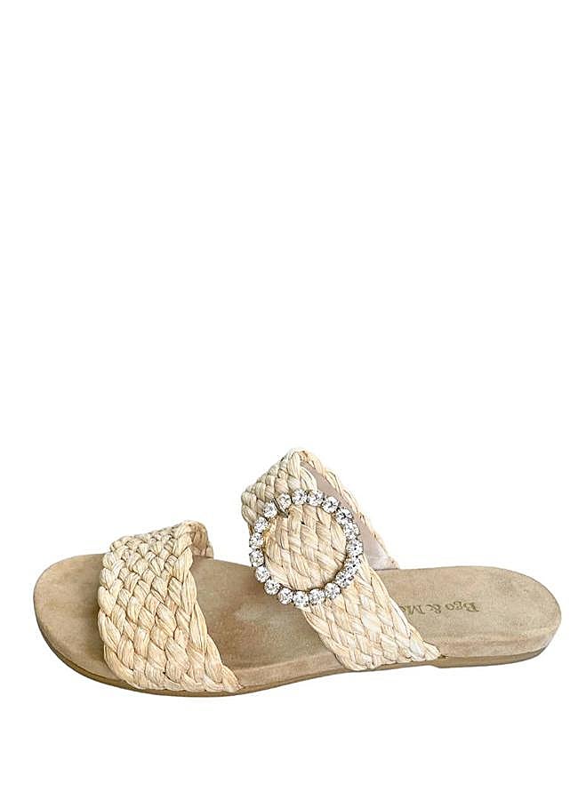 Imagen - Sandalias de rafia con detalle de broche con brillos