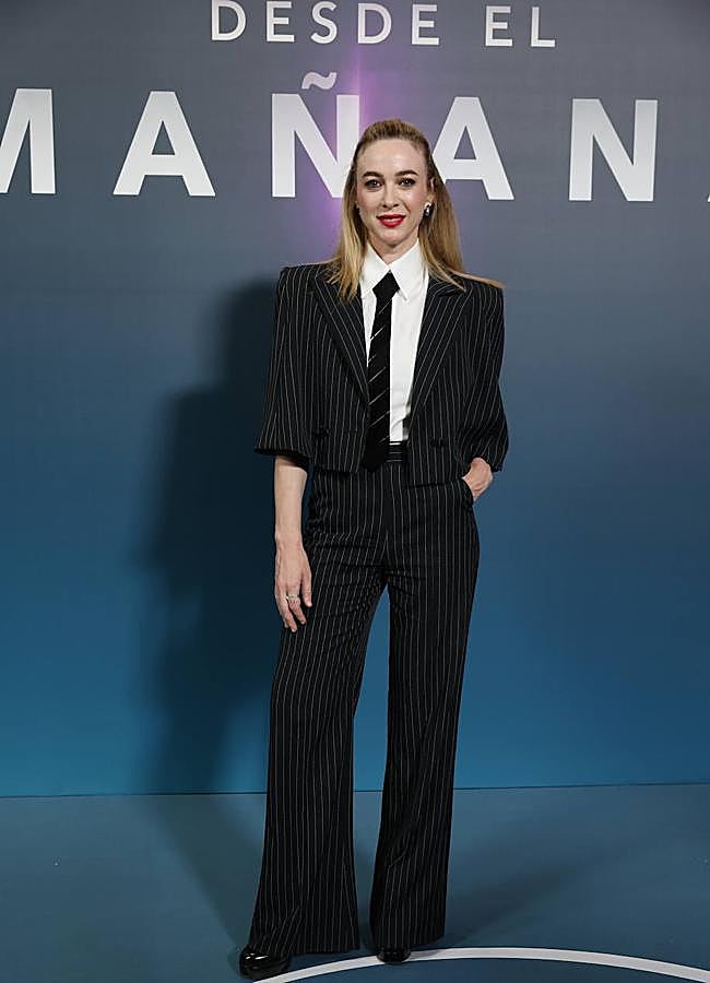 Imagen - Marta hazas con un traje de raya diplomática. / GTRES