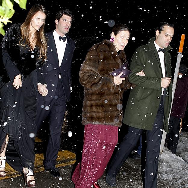 Beatrice Davila y Andrés Santo Domingo con Alejandro Santo Domingo y Charlotte Wellesley, en la boda de Tatiana Santo Domingo y Andrea Casiraghi en 2014. 