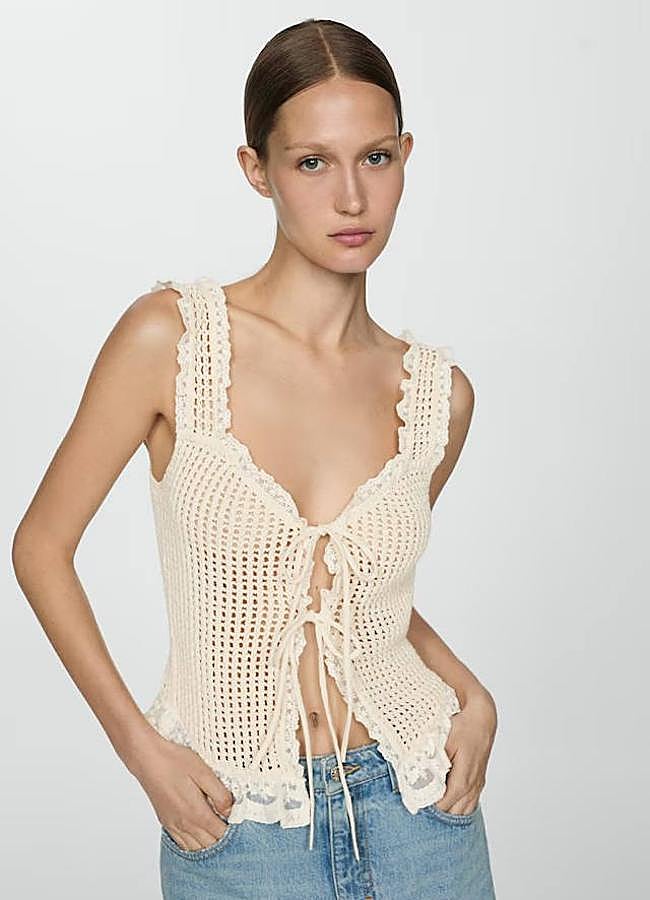 Imagen - Chaleco de punto crochet con encaje