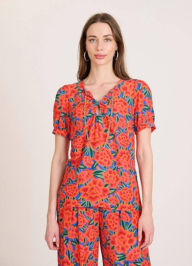 Imagen - Blusa de manga corta con flores