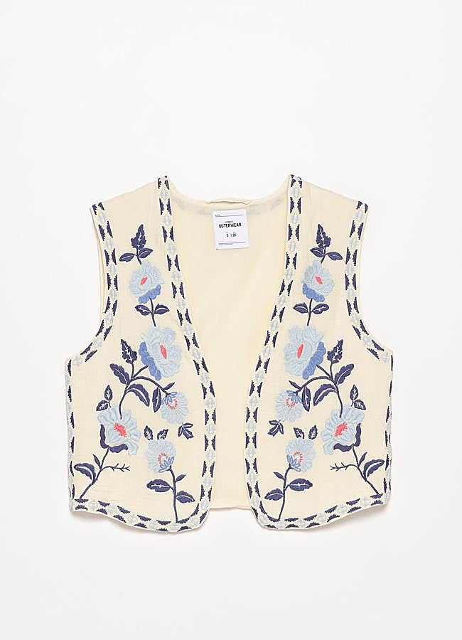 Imagen - Chaleco con bordado flores de Lefties.