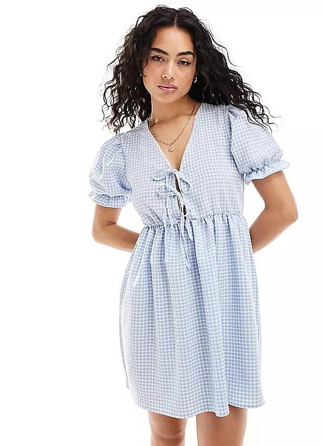 Imagen - Vestido romántico de vichy con lazos