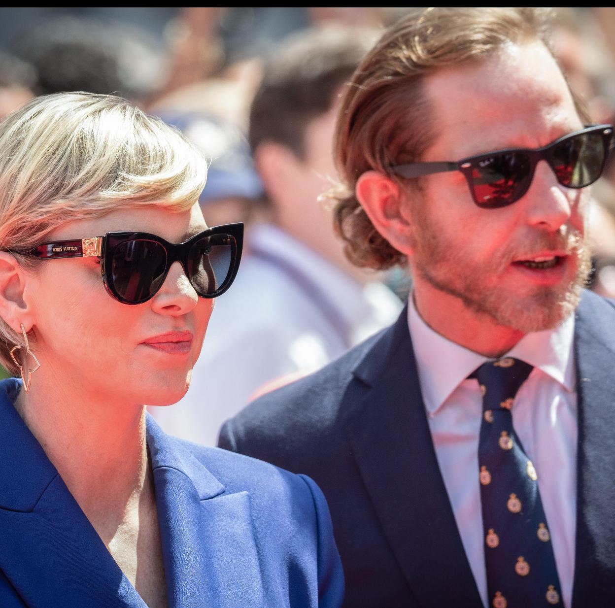 la princeas Charlène y Andrea Casiraghi, hijo de Carolina de Mónaco.