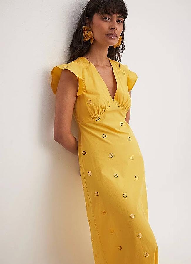 Imagen - Vestido amarillo midi con bordados