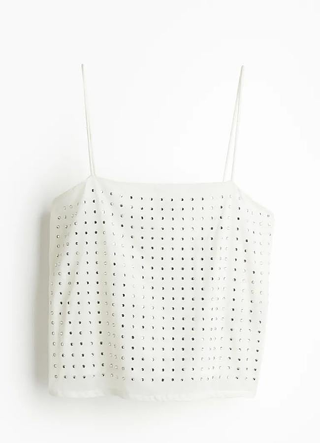 Imagen - Top lencero blanco con strass de H&M, 25,99 euros.