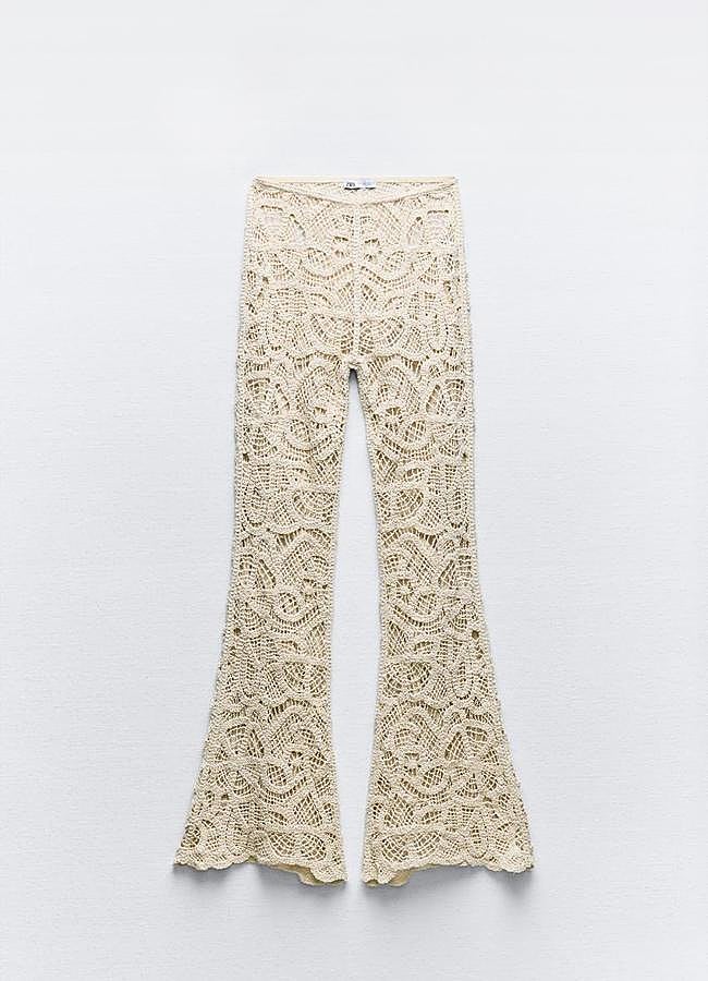 Imagen - Pantalones flare de crochet de Zara, 35,95 euros.