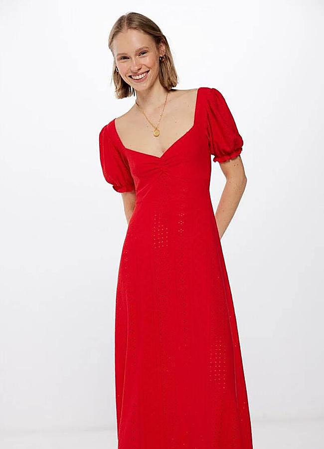 Imagen - Vestido rojo con perforados
