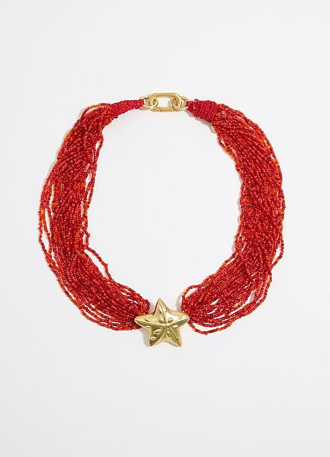 Imagen - Collar coral y estrella de mar dorada de Bimba y Lola (45€)