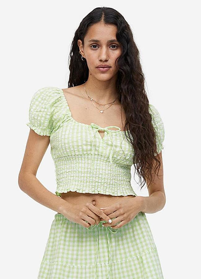 Imagen - Blusa de vichy con mangas farol