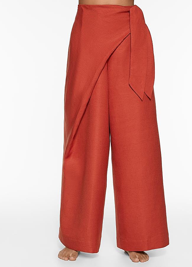 Imagen - Pantalón largo cruzado con lino de Oysho (29,99€)
