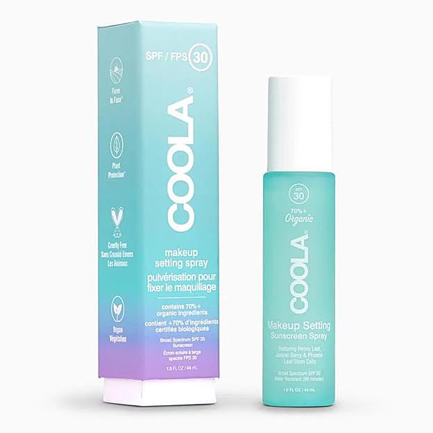 Spray fijador del maquillaje con SPF30 de Coola.
