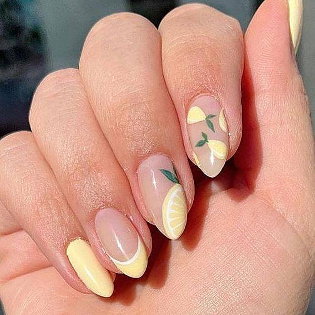 Uñas mantequilla con limones