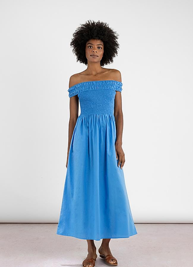 Imagen - Vestido con fruncido en azul de Lanidor.