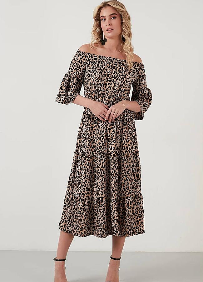 Imagen - Vestido de leopardo estilo bardot