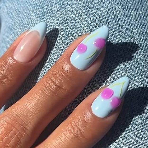 Uñas con cerezas 3D