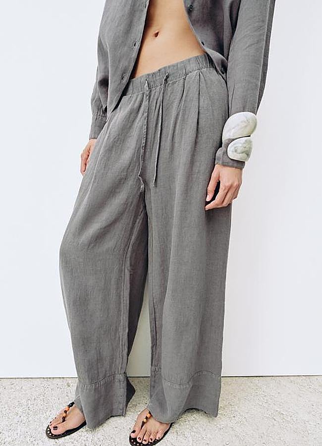 Imagen - Pantalón palazzo lino 100% ZW Collection de Zara (39,95€)