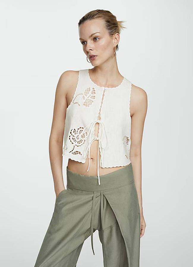 Imagen - Chaleco de lino bordado