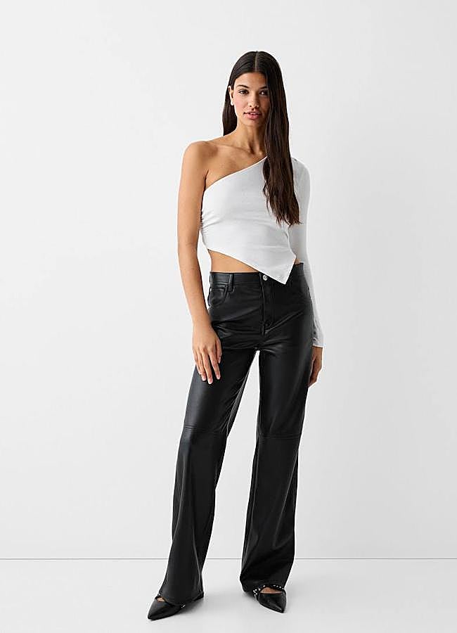 Imagen - Pantalones efecto piel color negro