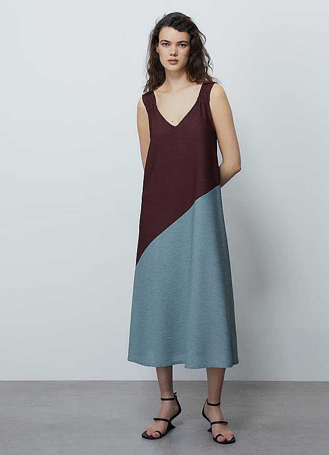 Imagen - Vestido midi bicolor de Sfera.