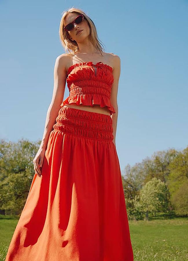 Imagen - Falda roja larga fluida