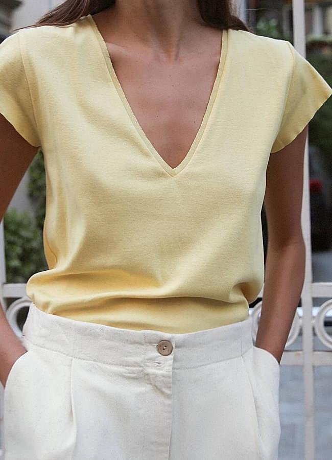 Imagen - Camiseta de manga corta amarillo mantequilla