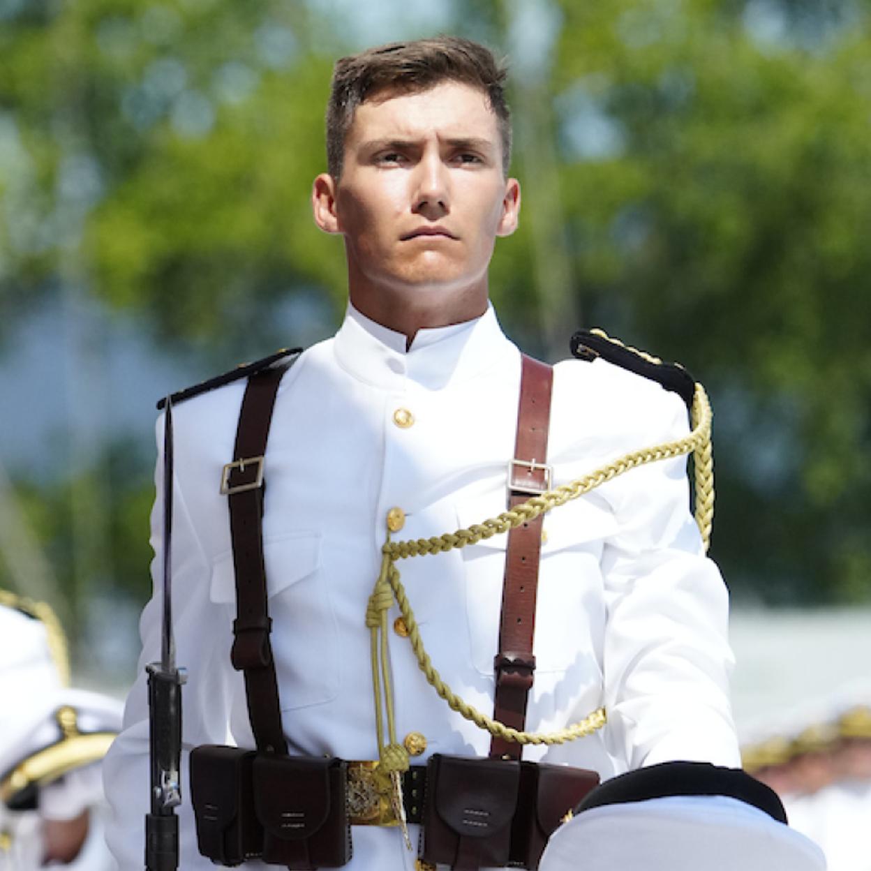 Pedro López-Quesada, durante el desfile en Marín.