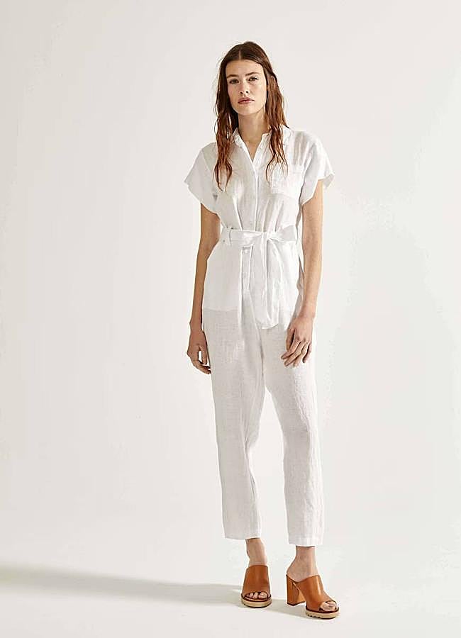 Imagen - Mono de lino blanco