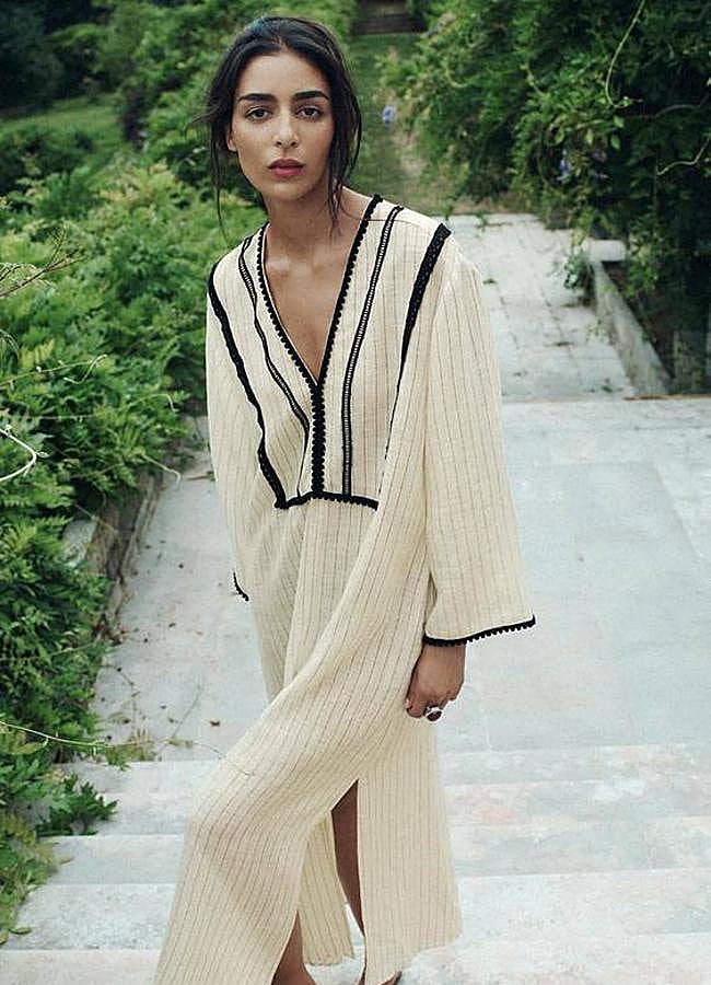 Imagen - Caftán con ribetes a contraste bicolor