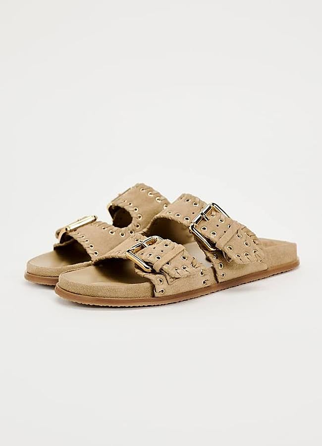 Imagen - Sandalias planas de piel con hebillas