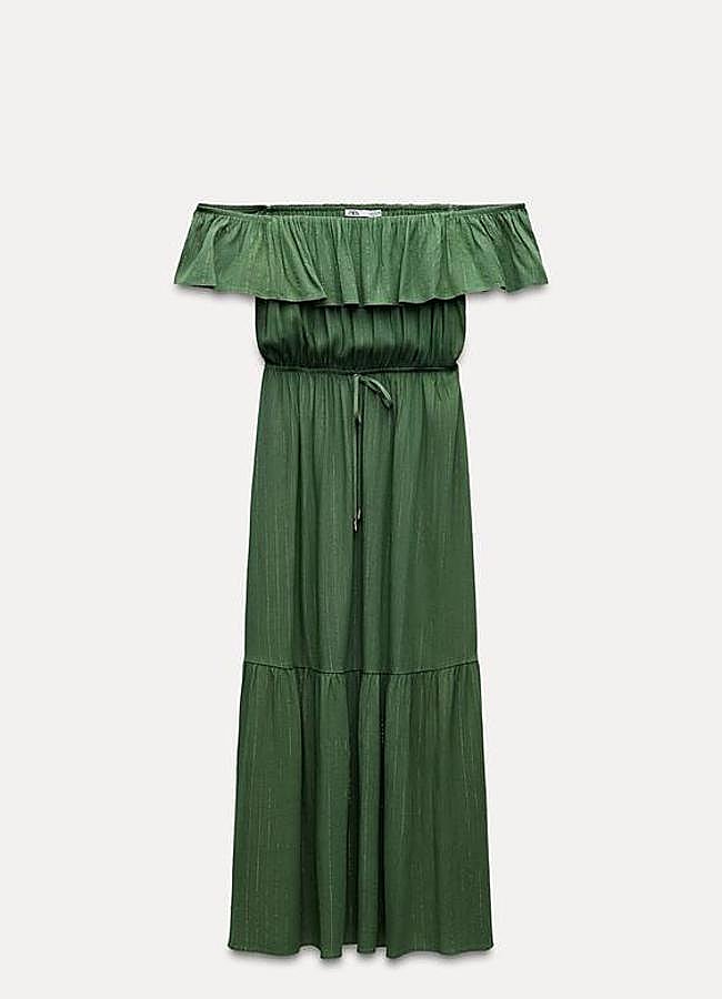 Imagen - Vestido midi rayas hilo metalizado de Zara (39,95€)