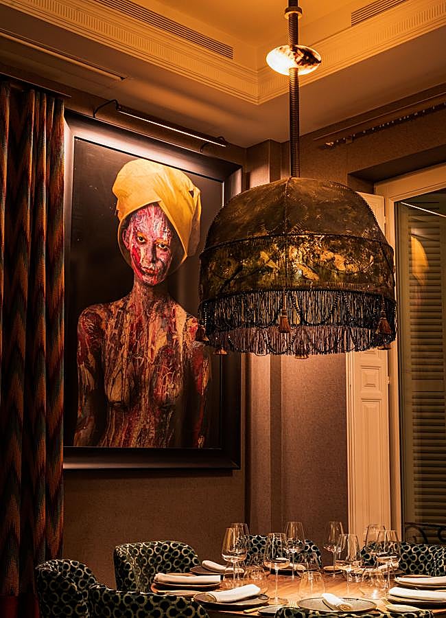 Imagen - Detalle de uno de los comedores de Abya, el restaurante situado en el madrileño Palacio de Saldaña. / DR