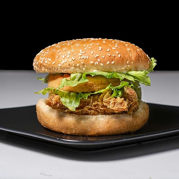 Hamburguesa de pollo. 