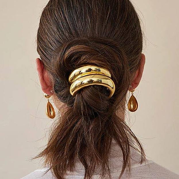 Peinado de moño casual con pony cuff