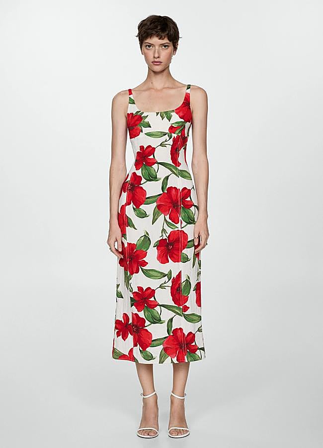 Imagen - Vestido midi con estampado de flores de Mango.