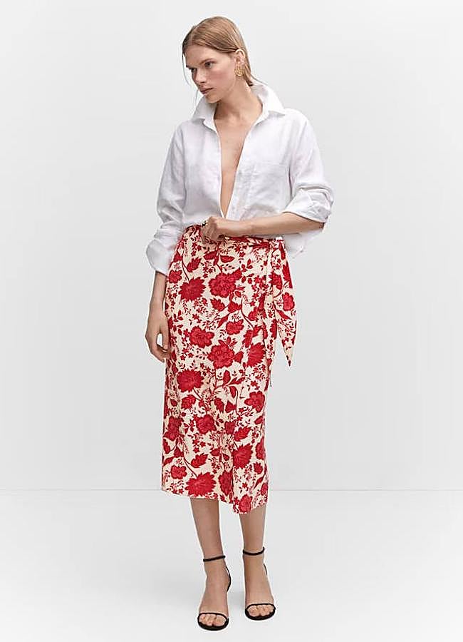 Imagen - Falda pareo con estampado de flores