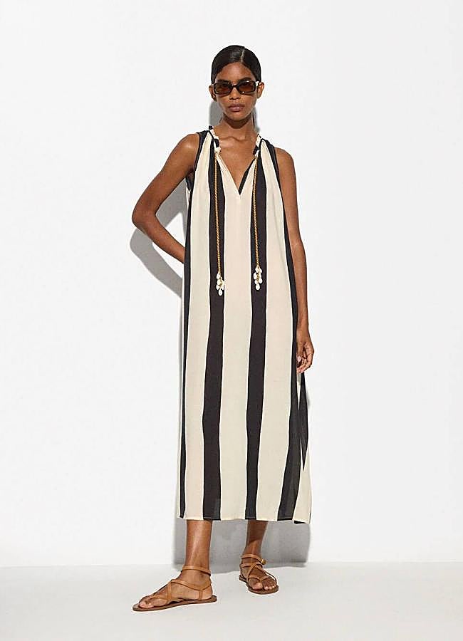 Imagen - Vestido midi túnica con estampado de rayas