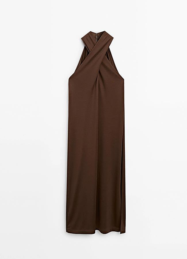 Imagen - Vestido halter de color marrón de Massimo Dutti, 79,95 euros.