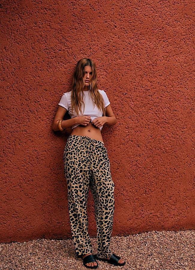 Imagen - Pantalón animal print de leopardo fluido